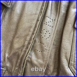USN G1 Leather Bomber Jacket Mens 48 Korean War Era Military US Navy Flight 50s