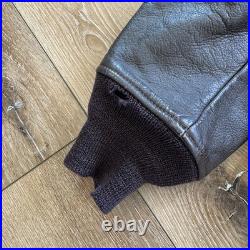 USN G1 Leather Bomber Jacket Mens 48 Korean War Era Military US Navy Flight 50s