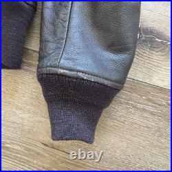 USN G1 Leather Bomber Jacket Mens 48 Korean War Era Military US Navy Flight 50s