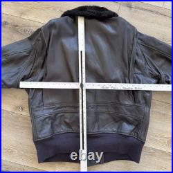 USN G1 Leather Bomber Jacket Mens 48 Korean War Era Military US Navy Flight 50s