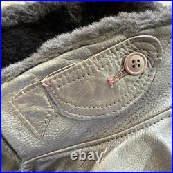 USN G1 Leather Bomber Jacket Mens 48 Korean War Era Military US Navy Flight 50s