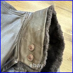 USN G1 Leather Bomber Jacket Mens 48 Korean War Era Military US Navy Flight 50s