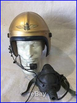 USN Navy H3 Gentexite Pilot Flight Helmet, Korean War Size Medium