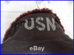 USN Navy Werber Sportswear Leather G1 Flight Jacket - Sz 38 - Korean War Era