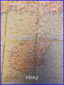 Us Army Airforce Korean War 1950 Silk Escape Drift Map Thialand & N. Philippines