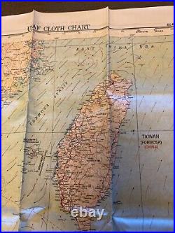Us Army Airforce Korean War 1950 Silk Escape Drift Map Thialand & N. Philippines
