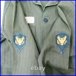Us Army Utility Shirt Hbt With 13 Stars Buttons 1950's Korean War Size Small