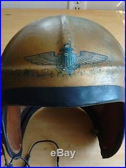 Us Navy Major Levine Jet Fighter Pilot Helmet Korean War Era Gentex H Type
