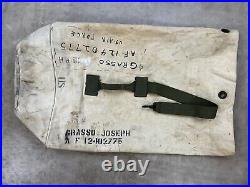 Usaf painted duffle bag pack 50s korean war white cotton