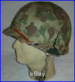Usmc Wwii Korean War M1 Helmet Set (complete) Fs, Sb, Imp Liner, 1953 Camo Cov