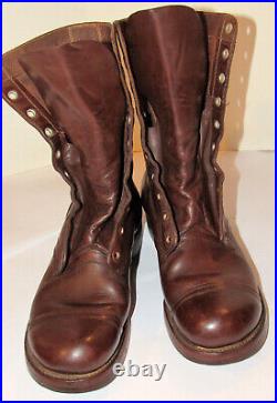 VINTAGE 1950s RED WING KOREAN WAR US ARMY COMBAT CAP TOE BOOTS! BROWN LEATHER 7D