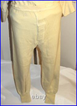 VINTAGE 1950s US ARMY KOREAN WAR LONG UNDERWEAR! 2 TOPS/2 BOTTOMS! COTTON/WOOL S