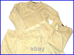 VINTAGE 1950s US ARMY KOREAN WAR LONG UNDERWEAR! 2 TOPS/2 BOTTOMS! COTTON/WOOL S