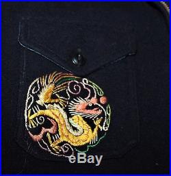 Vintage 1953 Korean War End Theater Made Embroidered Dragon Jacket