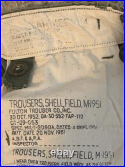 VINTAGE 50's US ARMY FIELD TROUSERS PANTS M51 M1951 KOREAN WAR SMALL REG