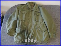 VINTAGE KOREA ISSUED HEAVY FIELD JACKET SHELL (1952 Sz M) LINER (1951 Sz L)