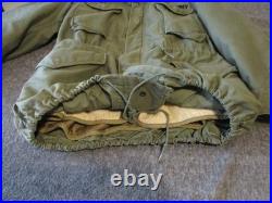 VINTAGE KOREA ISSUED HEAVY FIELD JACKET SHELL (1952 Sz M) LINER (1951 Sz L)