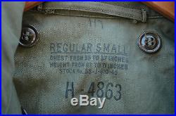 Vintage Korean War Us Army Jacket Shell Field M-1951 Sz Regular Small 1953