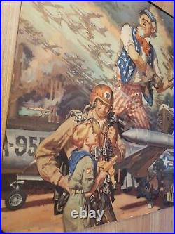 VINTAGE Korean War Uncle Sam Air Force USAF War Patriotic Poster DEAN CORNWELL