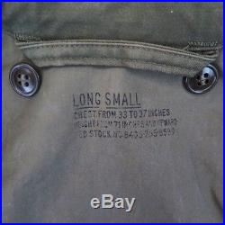 Vintage Original Korean War Us Army Jacket Field M-1951 M51 Small Long Conmar