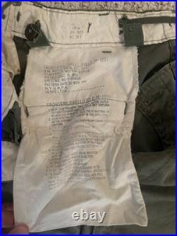 VINTAGE US ARMY FIELD TROUSERS PANTS M51 1951 KOREAN WAR Adjustable Sizing NOS