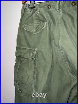 VINTAGE US ARMY KOREAN WAR M51 FIELD CARGO PANTS short medium