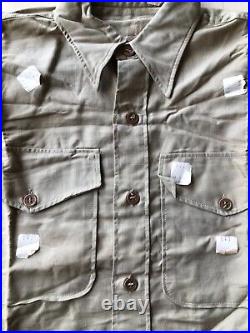 VINTAGE USMC SHIRT KOREA WAR ERA With CUTTER TAGS NOS 1940s 1950s WW2