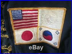 VTG. 1950's Japanese Sawa Korean War Era Navy Jacket Awesome Patches, Embroidered