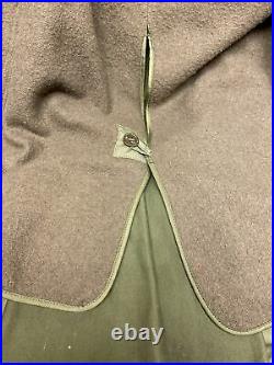 VTG 1950s Korean War US Military Wool lined Overcoat Belted Trench Coat Small R