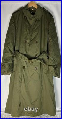 VTG 1950s US Army Military Trench Coat Regular Medium with Wool Removable Liner