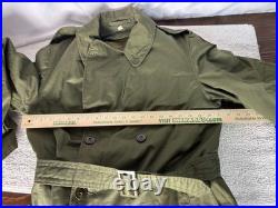 VTG 1950s US Army Military Trench Coat Regular Medium with Wool Removable Liner