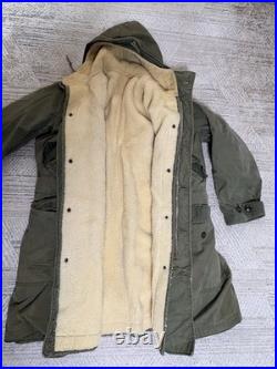 VTG 1950s US Military M-1947 M47 Parka Alpaca Pile Liner Medium Distressed