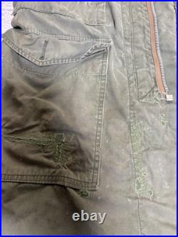 VTG 1950s US Military M-1947 M47 Parka Alpaca Pile Liner Medium Distressed
