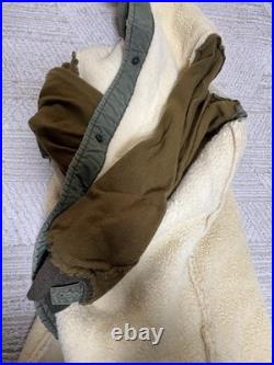 VTG 1950s US Military M-1947 M47 Parka Alpaca Pile Liner Medium Distressed