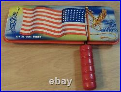 VTG 1951 US FLAG'MATTEL' NoisemakerPATRIOTIC Korean War EraDEFENSE BONDS