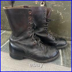 VTG 40s 50s US Army Military Jump Boots Brown Black Men's 8 R Korean War Named