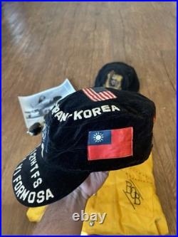 VTG 50s Korean War USAF Pilot Named Lot 12th Fighter Squadron Hat Shirt Aviator