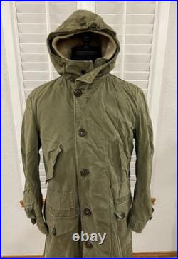 VTG 50s M US Military M47 Korean War Parka Hooded Overcoat Sherpa Pile Liner