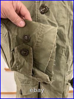 VTG 50s M US Military M47 Korean War Parka Hooded Overcoat Sherpa Pile Liner