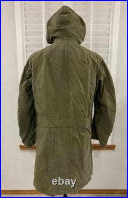 VTG 50s M US Military M47 Korean War Parka Hooded Overcoat Sherpa Pile Liner