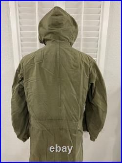 VTG 50s M US Military M47 Korean War Parka Hooded Overcoat Sherpa Pile Liner
