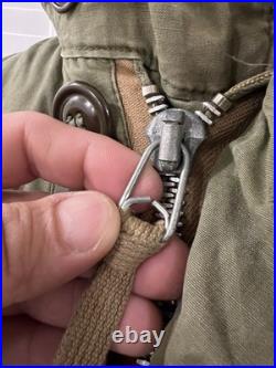 VTG 50s M US Military M47 Korean War Parka Hooded Overcoat Sherpa Pile Liner