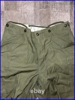 VTG 50s MILITARY PANTS MEN LG LONG M-1951 FIELD TROUSERS SHELL US M51 KOREAN WAR