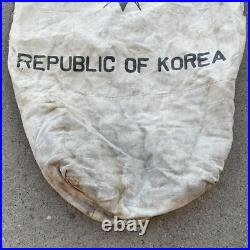 VTG 70s Korean War Mail Bag Sea Mail Canvas Bag Large Distressed Rare