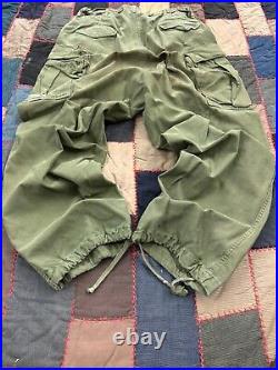 VTG Baggy M-1951 US Army Military OG Field Trousers M51 Cargo Pants W32 X L28