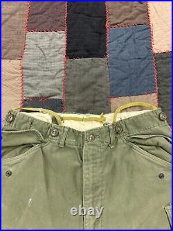 VTG Baggy M-1951 US Army Military OG Field Trousers M51 Cargo Pants W32 X L28