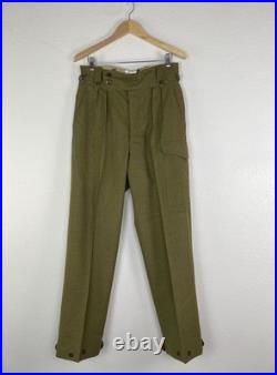 VTG Eaglehawk Pants Mens Green Australian Military Wool Trouser Korean War 50's