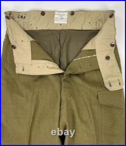 VTG Eaglehawk Pants Mens Green Australian Military Wool Trouser Korean War 50's