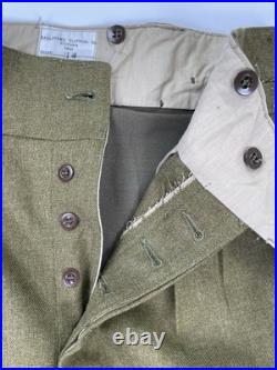 VTG Eaglehawk Pants Mens Green Australian Military Wool Trouser Korean War 50's