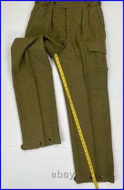 VTG Eaglehawk Pants Mens Green Australian Military Wool Trouser Korean War 50's